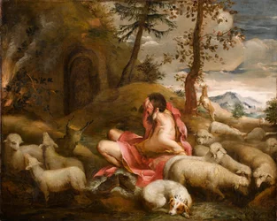 Moses und der brennende Dornbusch auf dem Berg Horeb